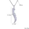 Silver vintage dagger pendant necklace with intricate patterns and 60cm chain for men - Dagger Style (BY-0374-A)