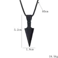 Men's hip hop black arrow pendant necklace with 60cm box chain and carved details - Dragon Bone Chain (BY-0382) / Black