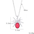 Collier pendentif araignée gothique argenté avec gemme rouge et chaîne de 60cm - Pendentif Araignée (BY-0402) / Rouge