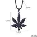 Collier avec pendentif feuille d'érable noir hip hop dimensions 4.9cm x 4.2cm - Noir