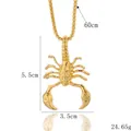 Collier avec pendentif scorpion doré hip hop punk et chaîne de 60cm pour style homme - Or (BY-0449)