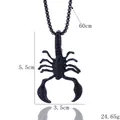 Collier punk gothique avec pendentif scorpion en métal noir et chaîne de 60cm pour homme - Noir (BY-0449)