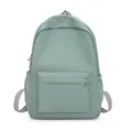 Minimalistischer mintgrüner Nylon Rucksack mit grauen Riemen und geräumigen Fächern - Grün