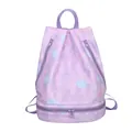 Yoga Rucksack mit lila-rosa Verlauf, Sternenmuster und separatem Nass-Trocken Fach - Lila