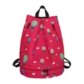 Wasserfester roter Fitness-Rucksack mit Heißluftballon-Print und separatem Schuhfach - Roter Heißluftballon