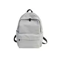 Mochila minimalista de nailon gris claro impermeable con múltiples bolsillos para estudiantes - Gris