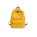 Mochila de nylon amarillo estilo Harajuku con cremalleras negras y bolsillos laterales - Amarillo
