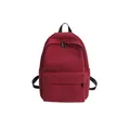 Mochila minimalista de nailon rojo oscuro con bolsillo frontal grande y correas negras - Burdeos