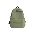 Mochila escolar verde salvia minimalista con múltiples bolsillos y acabado de nailon - Verde