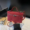 Burgundy faux suede box bag with silver heart charms and detachable shoulder strap - Red