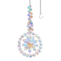 Rainbow crystal suncatcher with flower pendant and AB coating for garden decor - Rainbow