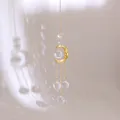 Acchiappasole con luna dorata e prismi di cristallo sfaccettati per decorazione - Stile Faccia di Luna Sfera Singola