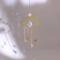 Atrapasol ojo dorado con piedras naturales y cristales para efectos de arco iris - 28cm / Estilo de Ojo Turco Cristal Multifacético (款式二)