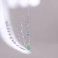 3D gazing ball spiral tail with heart crystal prism and leaf pendant suncatcher - Silver Rotating Green Leaf Style / Silver Spiral Green Leaf Pendant