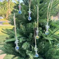 Set di 6 acchiappasole natalizi in cristallo appesi ai rami con perline riflettenti la luce - Ciondoli a Sfera di Cristallo Multi Sfaccettata Iridescente