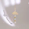 Goldener Lotus-Sonnenfänger Kristallschmuck mit Regenbogenprisma für Fenster und Garten - Lotus Stil D