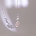Iridescent crystal flower suncatcher with silver chain for window garden decoration - Iridescent Pink Crystal Flower