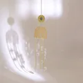 Detailed suncatcher view with crystal prisms casting shadows on a white wall - Rainbow Arch Metal Frame Style (Style 2)