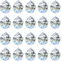 Lot de 20 prismes en cristal facetté en forme de goutte pour décorations de jardin - Ensemble Goutte Claire (055) / Vert foncé