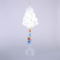 Attrape-soleil sapin de Noël en inox avec perles K9 et prisme cristal arc-en-ciel - Sapin de Noël / Boule de Cristal 40mm-47cm