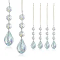Prismas de cristal lágrima con revestimiento AB y cuentas octogonales para decoración - Estilo Gota Color AB