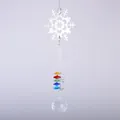Atrapasol copo de nieve cristal K9 con cuentas de colores y gran bola de cristal tallada - Estilo Copo de Nieve / Longitud