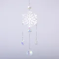 Rainbow crystal suncatcher with silver snowflake and AB coated prism pendants hanging - Snowflake Style (款式三)
