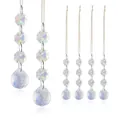Set of 6 K9 crystal suncatchers with AB coating prisms for hanging home wedding decor - Combo Style E / AB Color