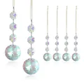 Set de 6 atrapasoles de cristal con prismas y esferas con revestimiento AB decorativo - Estilo de Bola Facetada Aurora / Aurora Holográfica