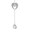Atrapasol alas de ángel de cristal con corazón grabado y bola de prisma facetada - Envase tipo bolsa / 63.5cm