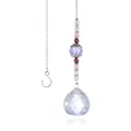 Clear crystal ball suncatcher with colorful beads and silver chain for garden decor - 40mm Crystal Ball / Purple