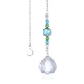 30mm crystal ball suncatcher with sky blue and green beads for garden decoration - 40mm Crystal Ball / Blue