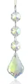 AB coating crystal chandelier prism with octagonal beads and maple leaf pendant - AB Iridescent Style / AB Color