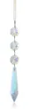 Crystal suncatcher with aurora borealis beads and pointed teardrop prism pendant - Single Pendant Style