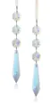 Set of two crystal teardrop pendants with AB coating and faceted octagonal beads for decor - Double Pendant Style