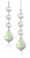 6-piece AB coated crystal suncatcher pendants with teardrop prisms for wedding decor - Octagon Beads And Teardrop Pendant / AB Color