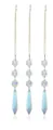 Set of 3 clear crystal teardrop prisms with iridescent finish for hanging home decor - Triple Pendant Group