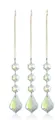 Set of 3 hanging crystal teardrop prisms with AB iridescent coating and octagonal beads - Iridescent Faceted Style / AB Color