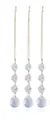 Three 20mm AB coated clear teardrop crystal prisms with beads for wedding decor - Combo Style B / AB Color