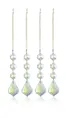 Set of 4 iridescent teardrop crystal prisms with octagonal beads for wedding decor - Aurora Hanging Style / AB Color