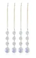 Set of four 20mm crystal suncatchers with AB finish beads and teardrop prisms - Combo Style C / AB Color