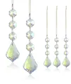 Set of iridescent AB crystal glass teardrop pendants for chandelier and party decoration - Wavy Teardrop Style / AB Color
