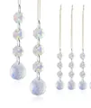 Set of 20mm teardrop crystal glass prisms with octagonal beads for wedding decor - Combo Style D / AB Color