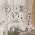 4-pack 3D spinning metal suncatchers featuring owl, tree of life, fairy, and hummingbird - Hummingbird/Fairy/Owl/Tree of Life