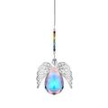Atrapasol de alas de ángel con cristal arcoíris AB y cuentas de colores - Colgante de Alas Estilo Gota de Agua / Longitud 36cm