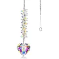 Crystal heart suncatcher with AB rainbow coating for garden window prism decor - AB Color Heart Style