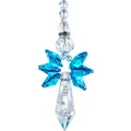 Blue crystal angel suncatcher ornament with faceted drop pendant for car or garden decor - Blue Angel Pendant