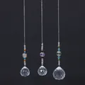 Set of 3 crystal suncatchers with colorful beads and prisms for window hanging - Style B / Combination Of 30mm And 40mm