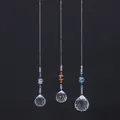 Set of 3 crystal suncatchers with colorful beads and prism balls for window decor - Style C / Combination Of 30mm And 40mm