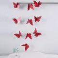 Detalle de mariposas rojas con purpurina en PVC de doble capa para decoración de pared - Rojo